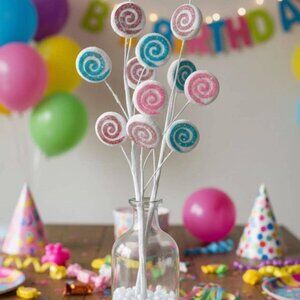 2 Assorted Styrofoam Candy Disk Spray Christmas Tree Trimming Home Decoration